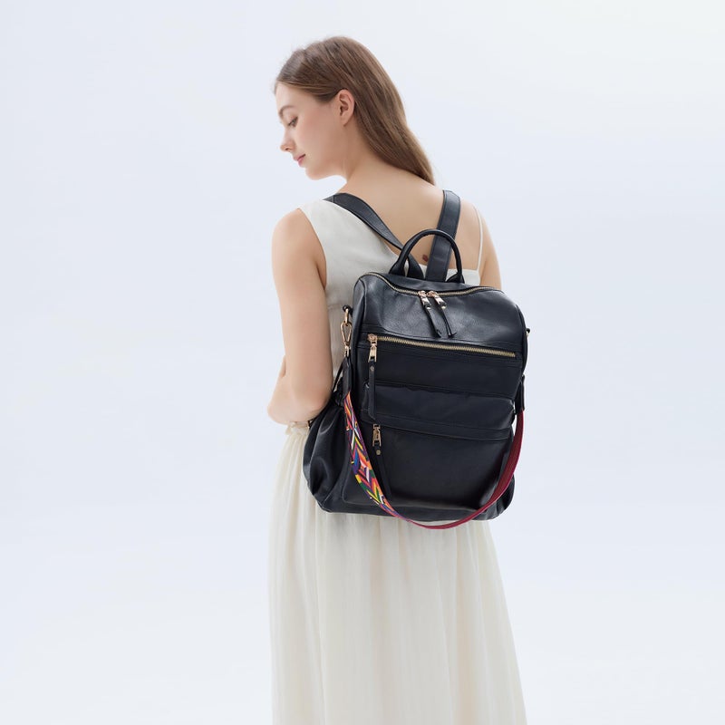 Dora & Liz Womens Backpack Purse Leather Fashion Travel Backpack Purse for Women Designer Ladies Shoulder Bags - Image 2